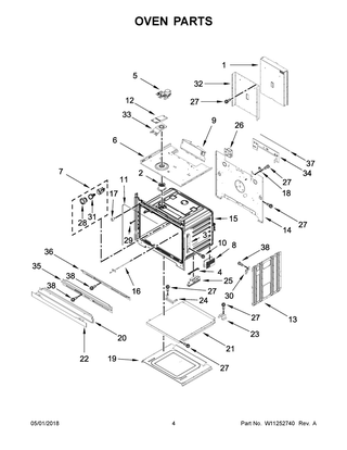 Oven Parts Diagram and Parts List for WOD51EC0AB06  Whirlpool Wall Oven
