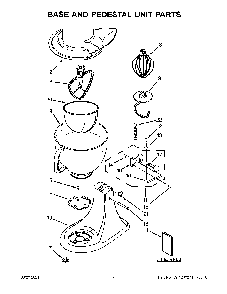 Base And Pedestal Unit Diagram and Parts List for 5KSM165PSCKG0  KitchenAid Mixer