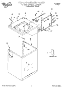 TOP AND CABINET, LITERATURE Diagram and Parts List for LSQ9665JQ1  Whirlpool Washer