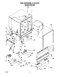 TUB ASSEMBLY Diagram and Parts List for DU900PCDZ3  Whirlpool Dishwasher
