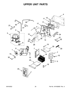 Upper Unit Parts Diagram and Parts List for KBSN702MPA00  KitchenAid Refrigerator