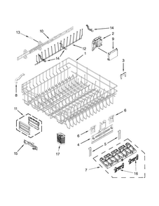 Upper Rack And Track Parts Diagram and Parts List for KUDE60HXSS6  KitchenAid Dishwasher