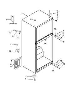 Cabinet Parts Diagram and Parts List for W8TXNGZBB01  Whirlpool Refrigerator