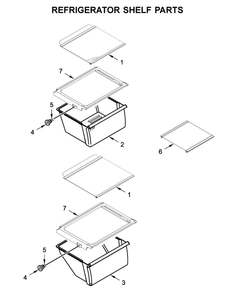 Refrigerator Shelf Parts Diagram and Parts List for WRS315SDHM05  Whirlpool Refrigerator