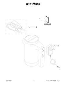 Unit Parts Diagram and Parts List for 5KHMB732EER0  Whirlpool Mixer
