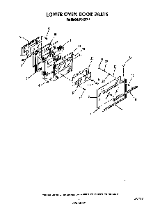 Lower Oven Door Diagram and Parts List for H8858*1  Roper Range