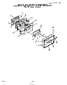 Oven Door Diagram and Parts List for 2347*0A  Roper Range