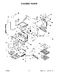 Chassis Parts Diagram and Parts List for YKSEB900EWH4  KitchenAid Range