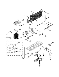 Unit Parts Diagram and Parts List for 5WT519SFEW00  Whirlpool Refrigerator