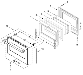 Part Location Diagram of W11712381 Whirlpool Outer Door Assembly (Stainless)