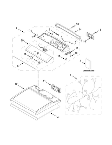 Part Location Diagram of W10793503 Whirlpool PANEL-CNTL