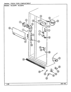 03 - Fresh Food Compartment Diagram and Parts List for RC223PW  Whirlpool Refrigerator