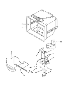 Freezer Liner Parts Diagram and Parts List for WRX988SIBH00  Whirlpool Refrigerator