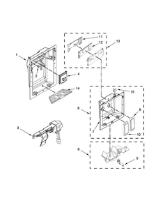 Dispenser Parts Diagram and Parts List for KSSC42QTS18  KitchenAid Refrigerator