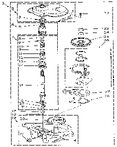 Gearcase Diagram and Parts List for LA5300XTN0  Whirlpool Washer