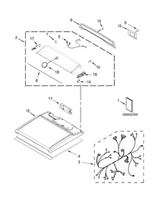 Top And Console Parts Diagram and Parts List for 11079133410  Kenmore Dryer