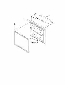 Freezer Door Parts Diagram and Parts List for 59669963012  Kenmore Refrigerator