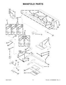 Manifold Parts Diagram and Parts List for WGG745S0FE02  Whirlpool Range
