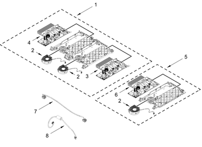 Interior Parts Diagram and Parts List for KCIT736SBL00  Whirlpool Cooktop