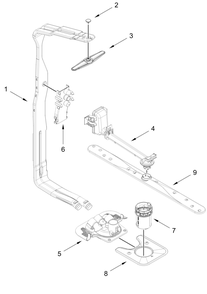 Upper Wash And Rinse Parts Diagram and Parts List for WDT750SAKZ4  Whirlpool Dishwasher