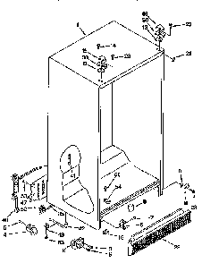 Cabinet Diagram and Parts List for KSRP27QBL00  KitchenAid Refrigerator
