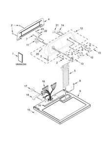 Top And Console Parts Diagram and Parts List for WGD4616FW1  Whirlpool Dryer