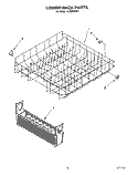 LOWER RACK Diagram and Parts List for KUDB230Y1  KitchenAid Dishwasher