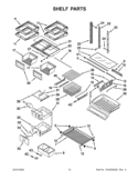 SHELF PARTS Diagram and Parts List for KFCO22EVBL5  KitchenAid Refrigerator