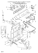 CONTROLS & REAR PANEL Diagram and Parts List for LSR8244EQ1  Whirlpool Washer