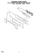 CONTROL PANEL PARTS Diagram and Parts List for GBD277PRB00  Whirlpool Wall Oven