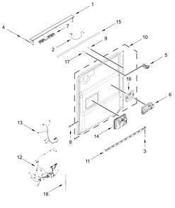 Control Panel And Inner Door Parts Diagram and Parts List for WDTS8024SZ0,WDTS8024SV0  Whirlpool Dishwasher