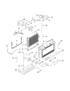 Unit Parts Diagram and Parts List for WZF34X20DW00  Whirlpool Freezer