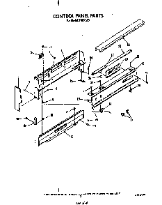 Control Panel Diagram and Parts List for F4858*3  Roper Range