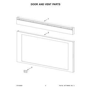 Door And Vent Parts Diagram and Parts List for KMBT730SPS00  KitchenAid Microwave