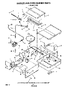 Broiler And Oven Burner Diagram and Parts List for H8858*1  Roper Range