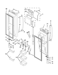 Refrigerator Door Parts Diagram and Parts List for WRF989SDAB02  Whirlpool Refrigerator