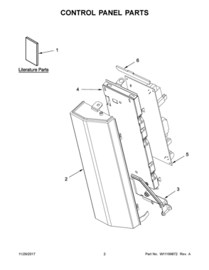 02 - CONTROL PANEL PARTS Diagram and Parts List for YKMHC319EW2  Whirlpool Microwave Oven Combo