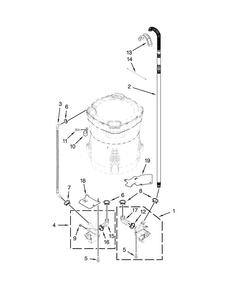 Pump Parts Diagram and Parts List for WTW8540BC1  Whirlpool Washer
