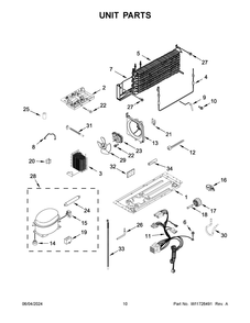 Unit Parts Diagram and Parts List for WRT148FZDB07  Whirlpool Refrigerator