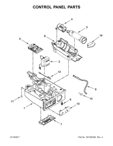 Control Panel Parts Diagram and Parts List for 10689553102  Kenmore Ice Maker