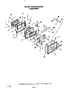 Oven Door Diagram and Parts List for B9907*0  Roper Range