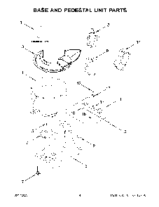 Base And Pedestal Unit Parts Diagram and Parts List for KSM100PSOB5  KitchenAid Mixer