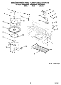 MAGNETRON AND TURNTABLE PARTS Diagram and Parts List for YGH8155XMB0  Whirlpool Microwave