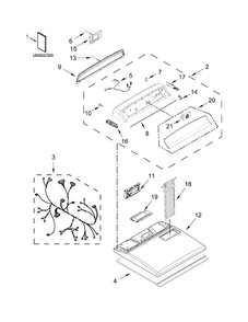 Top And Console Parts Diagram and Parts List for WGD7000DW0  Whirlpool Dryer