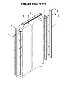 Cabinet Trim Parts Diagram and Parts List for KBSD612ESS01  KitchenAid Refrigerator