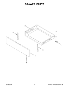 Drawer Parts Diagram and Parts List for WFE320M0JS4  Whirlpool Range