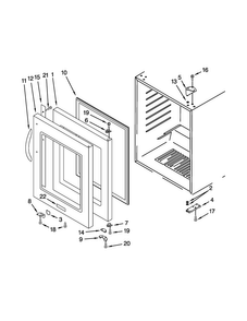 Door Parts Diagram and Parts List for KUWR304CSS00  KitchenAid Cooler
