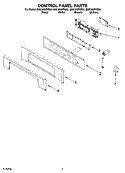 CONTROL PANEL PARTS Diagram and Parts List for GMC305PRB00  Whirlpool Microwave Oven Combo