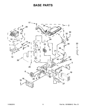04 - BASE PARTS Diagram and Parts List for YWED9290FW0  Whirlpool Dryer