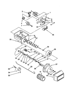 Motor And Ice Container Diagram and Parts List for GD22DFXFT0  Whirlpool Refrigerator